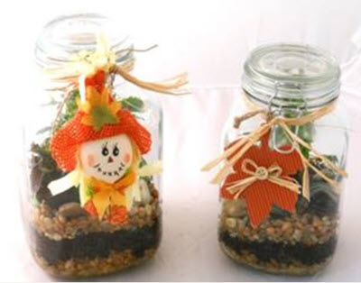 Fall Mason Jar Terrarium